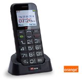 TTfone Saturn PAYG Big Button Bluetooth Senior Mobile Phone Camera (Orange Pay as you go, Black)