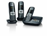 Gigaset C610A Trio DECT Cordless Phone with Answer Machine – Black